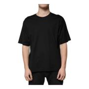 Dolce & Gabbana Svart Bomull Logo T-shirt Black, Herr