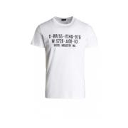 Diesel Vit Tee Shirt - Tryckt Logo White, Herr