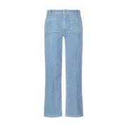 Cambio Stiliga Cropped Cordbyxor Blue, Dam