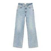 Haikure Jeans med frontknapp dragkedja femficksdesign Blue, Dam