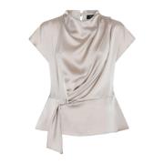 Bruuns Bazaar Draperad Blus Silver Cloud Gray, Dam