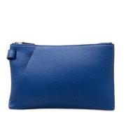 Hermès Vintage Pre-owned Laeder kuvertvskor Blue, Dam