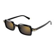 Cartier Modern Unisex Rektangulära Solglasögon Black, Unisex