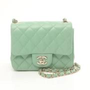 Chanel Vintage Pre-owned Laeder crossbodyvskor Green, Dam