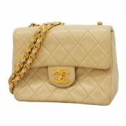 Chanel Vintage Pre-owned Laeder axelremsvskor Beige, Dam