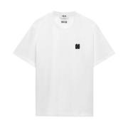 Msgm Avslappnad Bomull T-shirt White, Herr