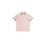 Moncler Rosa Grön Polo Skjorta Rand Detalj Pink, Herr