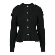 Alexander McQueen Lyxig Ull Cashmere Kofta Black, Dam