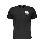 North Sails Svart Bomull Tryck Logo T-shirt Black, Herr