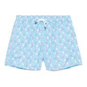 Fedeli Polyester Badshorts med Elastiskt Bälte Blue, Herr