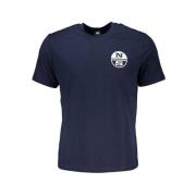 North Sails Blå Bomull Tryck Logo T-Shirt Blue, Herr