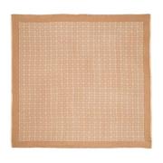 Twinset Jacquard Viskos Kefiah med Oval T Beige, Dam