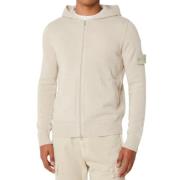 Stone Island Lyxig Ull Zip Hoodie Beige Beige, Herr