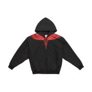 Marcelo Burlon Wings Pad Comfy Hoodie Svart Röd Black, Herr