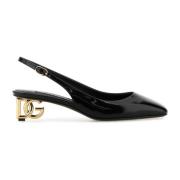 Dolce & Gabbana Svarta läder Jackie pumps 4cm klack Black, Dam