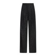 Max Mara Paljett Wide Leg Byxor Black, Dam