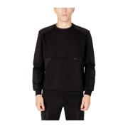 Antony Morato Svart Bomullsblandning Hoodless Sweatshirt Black, Herr