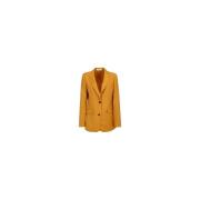 Massimo Alba Klassisk Blazer med Knappstängning Yellow, Dam