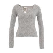 Semicouture V-neck Knitwear Gray, Dam