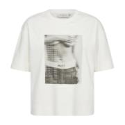 Copenhagen Muse Jet Stream T-shirt med Logoprint White, Dam