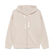 Max Mara Beige Huva Jacka med Dragkedja Beige, Dam