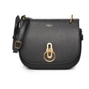 Mulberry Svart läder axelväska med Rider's Lock Black, Dam