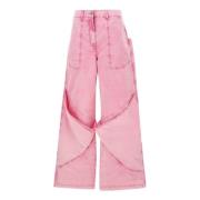 The Attico Confetto Pink Baggy Jeans Pink, Dam