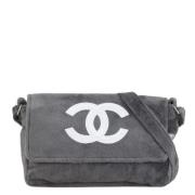 Chanel Vintage Pre-owned Tyg crossbodyvskor Gray, Dam