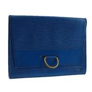 Louis Vuitton Vintage Pre-owned Laeder kuvertvskor Blue, Dam