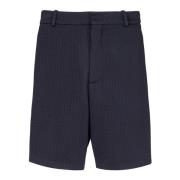 Balmain Mini-Monogram Jersey Shorts Blue, Herr