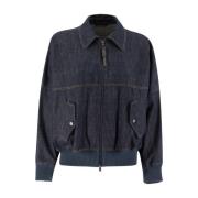 Brunello Cucinelli Denimjacka med klassisk krage Blue, Dam