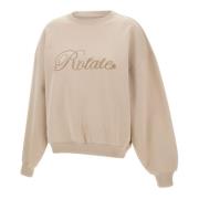 Rotate Birger Christensen Beige Bomullsweatshirt med Logobrodyr Beige,...