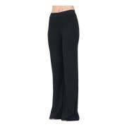 Calvin Klein Jeans Svarta Stickade Byxor Bred Modell Black, Dam