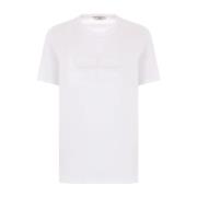 Elisabetta Franchi Logodekorerad Bomullst-shirt White, Dam