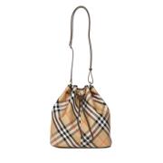 Burberry Vintage Check Bucket Väska Beige Multicolor, Dam