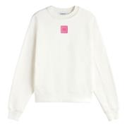 Khrisjoy Rosa Logotyp Broderad Sweatshirt White, Dam