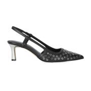 Michael Kors Svart Alora Slingback Pump med Eyelets Black, Dam