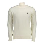 U.s. Polo Assn. Vit Bomull Kashmir Rullkrage Tröja White, Herr