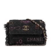 Chanel Vintage Pre-owned Denim crossbodyvskor Black, Dam