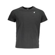 K-Way Casual bomull T-shirt med logodetalj Black, Herr