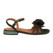 Chie Mihara Blomapplikation Spänne Sandaler Green, Dam