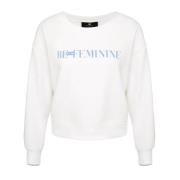 Elisabetta Franchi Casual Be Feminine Sweatshirt med Brösttryck White,...