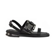 Emanuelle Vee Lädersandal med lädersula Black, Dam