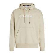 Calvin Klein Herr Sweatshirt med tryckt logotyp Beige, Herr