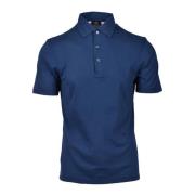 Barba Napoli Bomull Polo Skjorta Blue, Herr