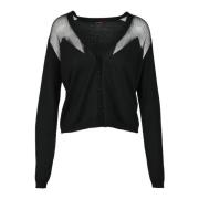 Max Mara Studio Silke Ull Blandning Kofta Black, Dam