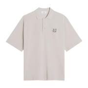 Maison Kitsuné Fox Head Patch Bomull Polo Skjorta Gray, Herr