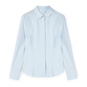 Motivi Skjortblus i randig poplin Blue, Dam