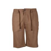 Cruna Linneblandning bermuda shorts Brown, Herr