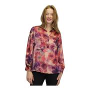 2-Biz Elegant Blus i mjukt material Multicolor, Dam